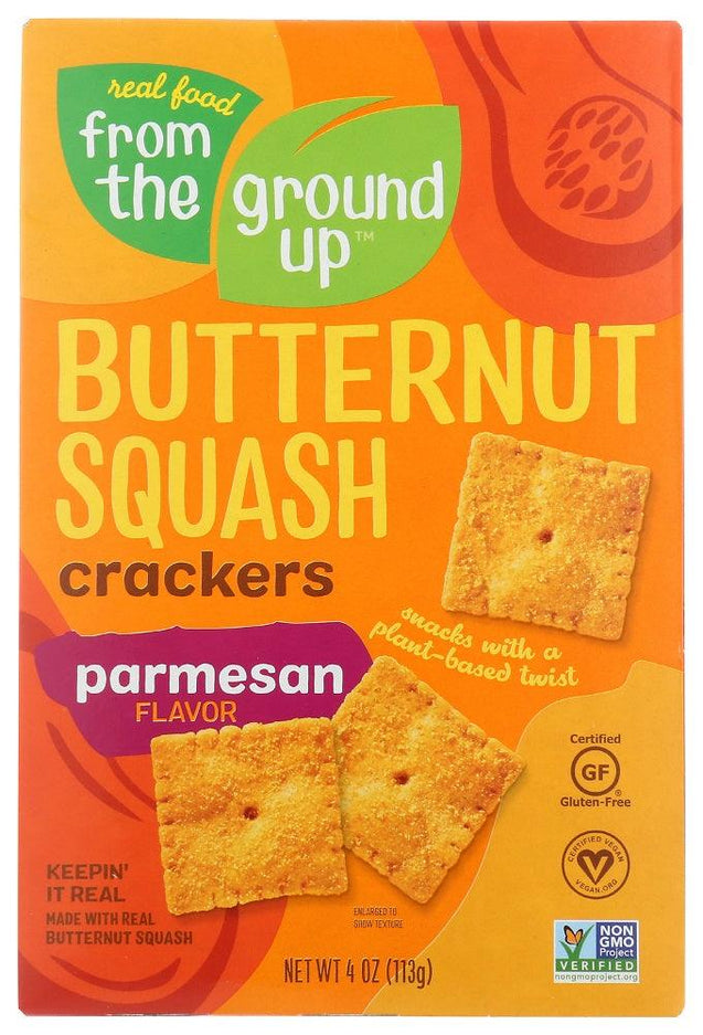 From The Ground Up: Butternut Squash Parmesan Crackers, 4 Oz - RubertOrganics