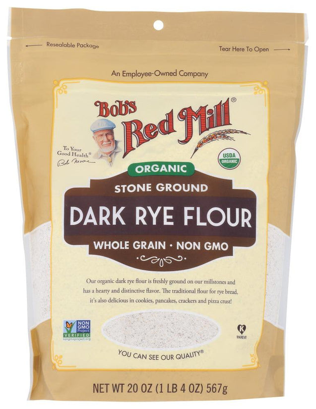 Bob's Red Mill: Organic Dark Rye Flour, 20 Oz - RubertOrganics