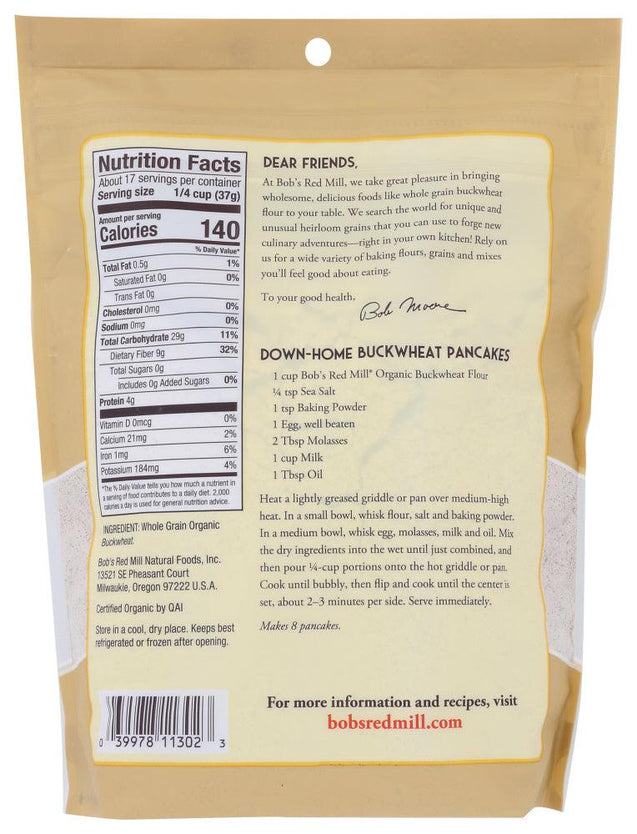Bob's Red Mill: Organic Buckwheat Flour, 22 Oz - RubertOrganics