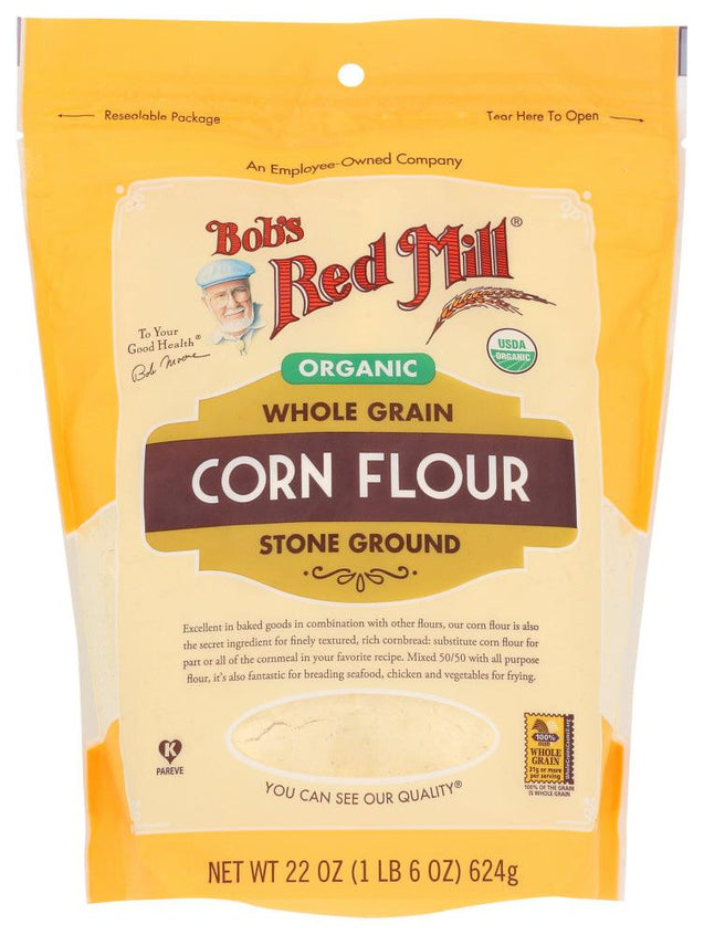 Bob's Red Mill: Organic Whole Grain Corn Flour, 22 Oz - RubertOrganics