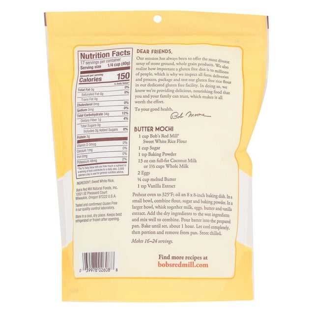 Bob's Red Mill: Sweet White Rice Flour, 24 Oz - RubertOrganics
