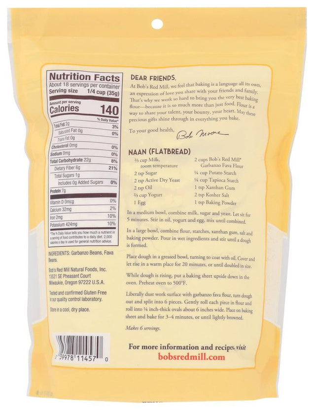 Bob's Red Mill: Gluten Free Garbanzo Fava Flour, 22 Oz - RubertOrganics
