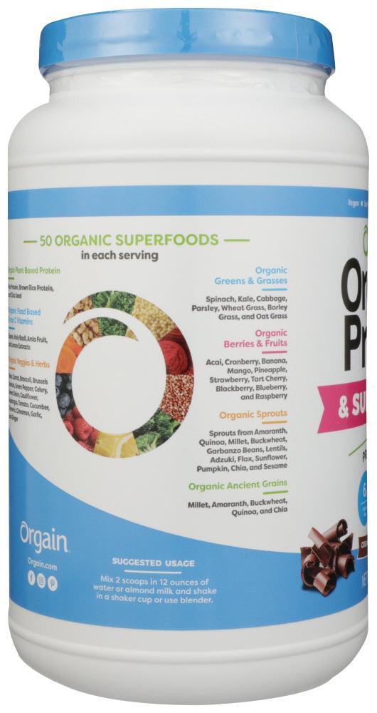 Orgain: Organic Protein & Superfoods Creamy Chocolate Fudge Powder, 2.02 Lb - RubertOrganics