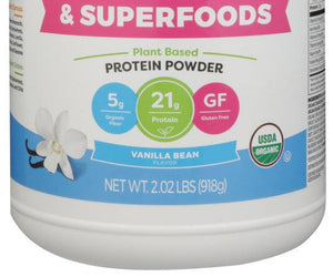 Orgain: Organic Protein & Superfoods Vanilla Bean Powder, 2.02 Lb - RubertOrganics