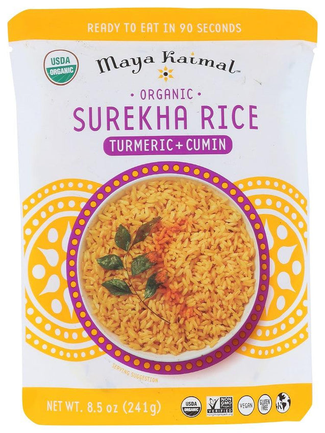 Maya Kaimal: Organic Surekha Rice Turmeric + Cumin, 8.50 Oz - RubertOrganics