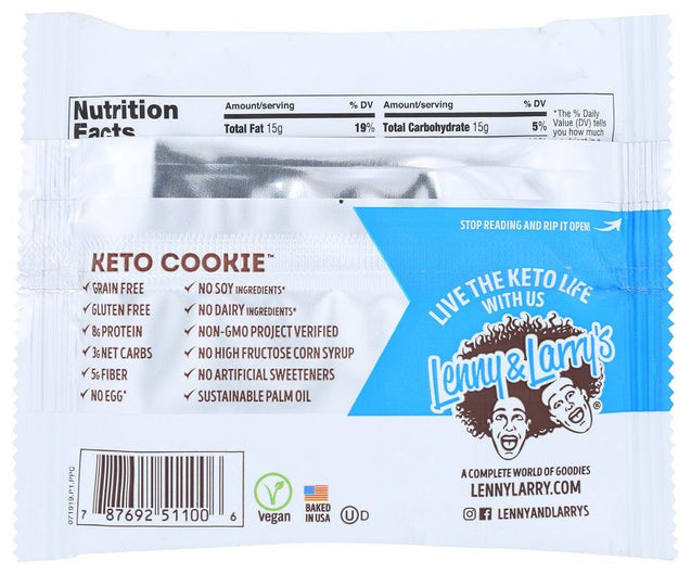 Lenny & Larry's: Chocolate Chip Keto Cookie, 1.60 Oz - RubertOrganics