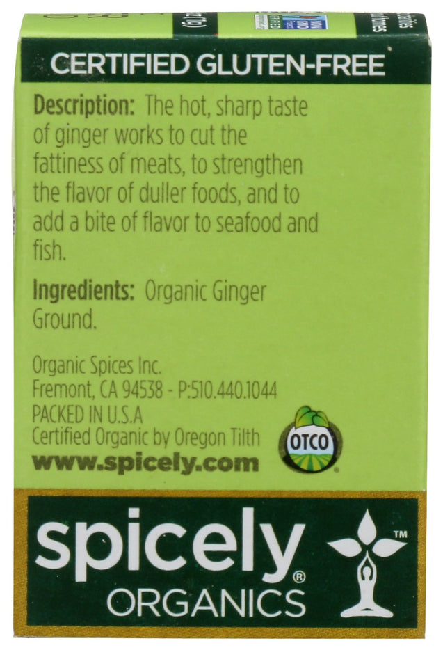 Spicely Organics: Spice Ginger Ground Box, 0.4 Oz