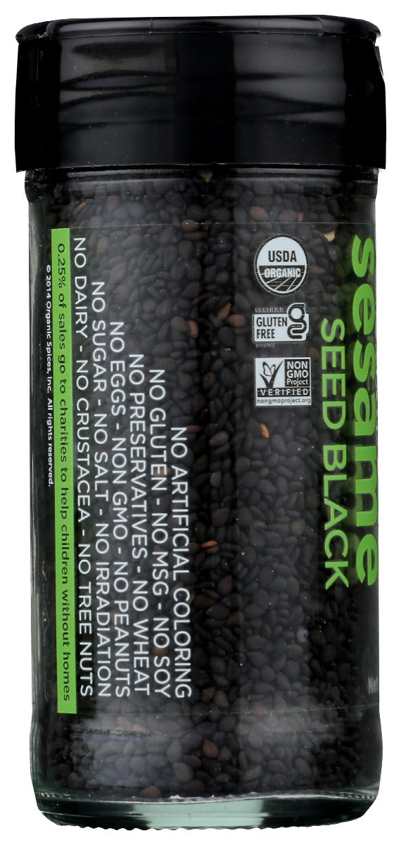 Spicely Organics: Spice Sesame Seed Black Jar, 2 Oz