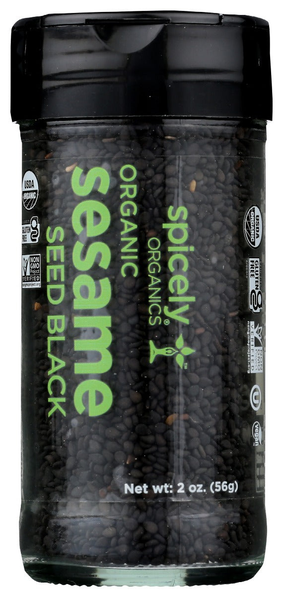 Spicely Organics: Spice Sesame Seed Black Jar, 2 Oz