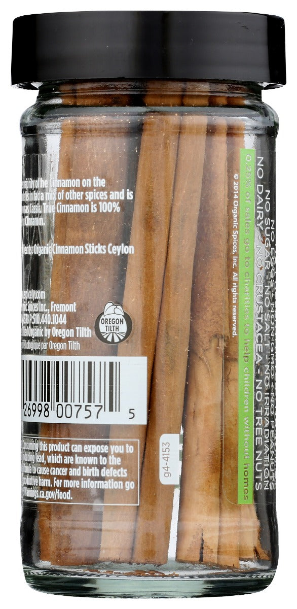 Spicely Organics: Spice Cinnamon Stick Ceylon Jar, 6 Pc