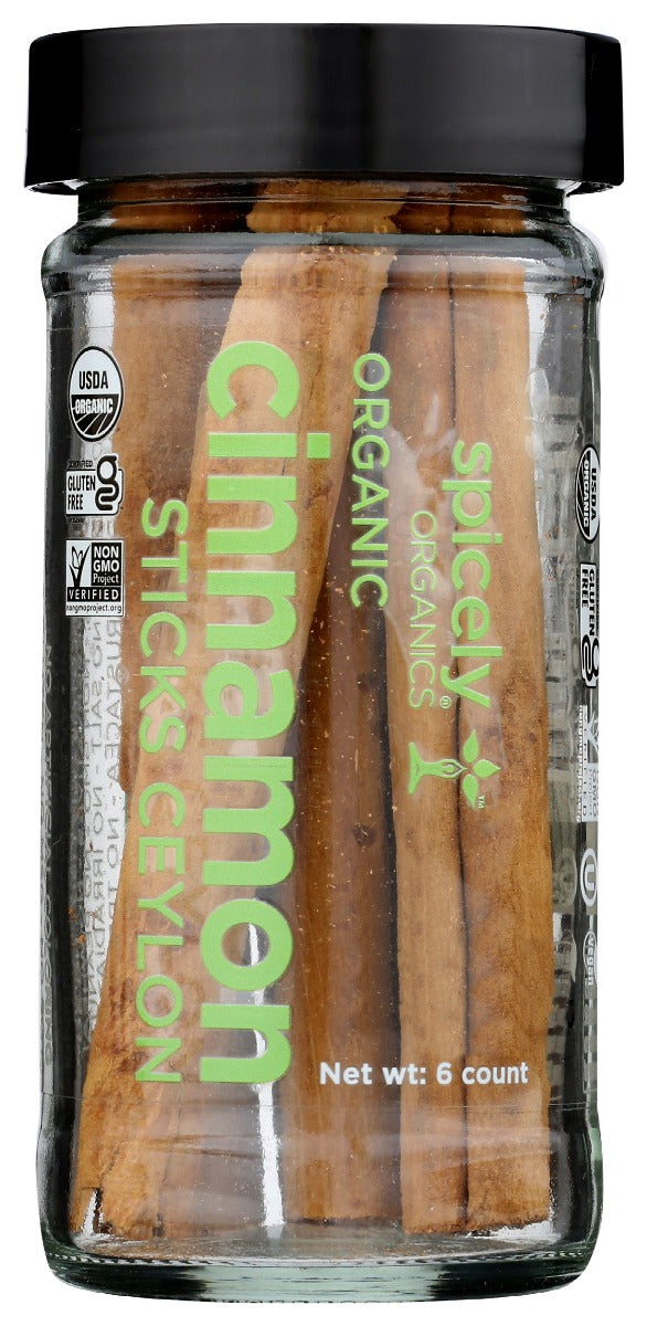 Spicely Organics: Spice Cinnamon Stick Ceylon Jar, 6 Pc