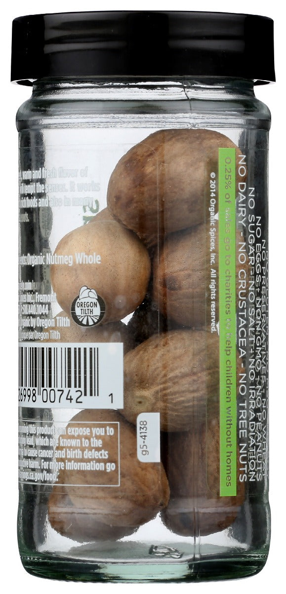 Spicely Organics: Spice Nutmeg Whole Jar, 1.4 Oz
