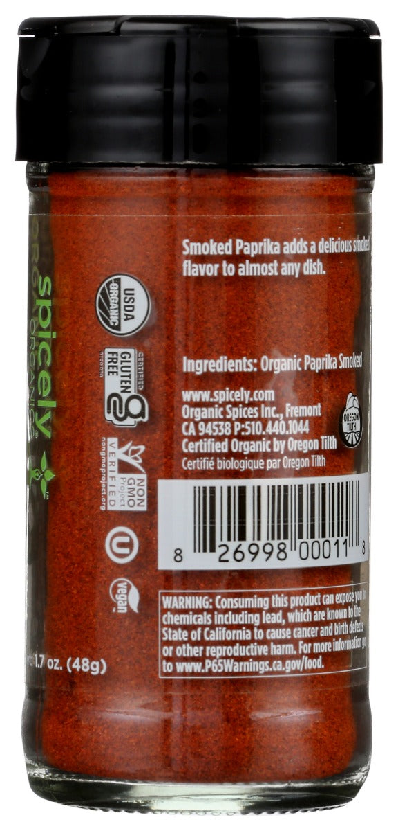 Spicely Organics: Spice Paprika Smoked Jar, 1.7 Oz