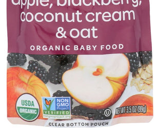 Plum Organics: Baby Food Apple Blackberry Coconut Cream And Oat S2, 3.5 Oz