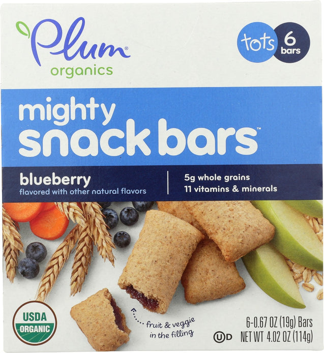 Plum Organics: Bar Mghty Snk Blueberry, 4.02 Oz