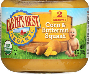 Earths Best: Organic Strained Corn & Butternut Squash, 4 Oz