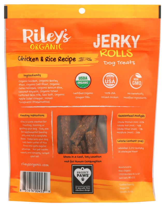 Rileys Organics: Organic Chicken And Rice Jerky Rolls, 5 Oz