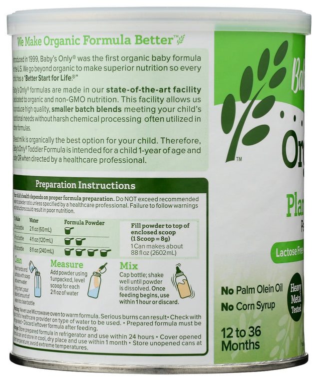 Babys Only Organic: Formula Baby Pea Protein, 12.7 Oz