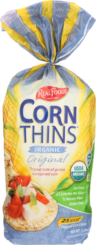 Real Foods: Organic Corn Thins Original, 5.3 Oz