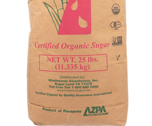 Wholesome: Cane Sugar Organic, 25 Lb
