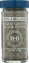 Morton & Bassett: Coarse Ground Black Pepper Organic, 1.8 Oz