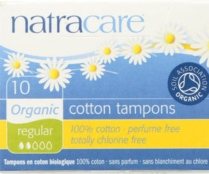 Natracare: Regular Non-applicator Organic Cotton Tampons, 10 Pc - RubertOrganics