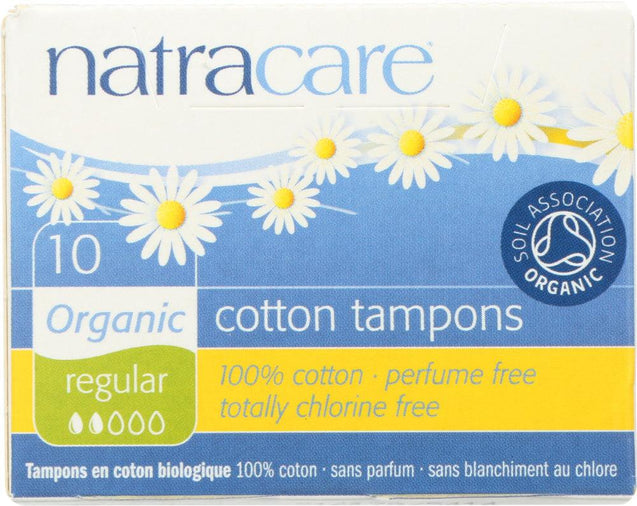 Natracare: Regular Non-applicator Organic Cotton Tampons, 10 Pc - RubertOrganics