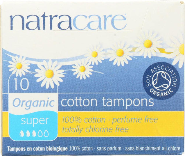 Natracare: Super Non-applicator Organic Cotton Tampons, 10 Pc - RubertOrganics