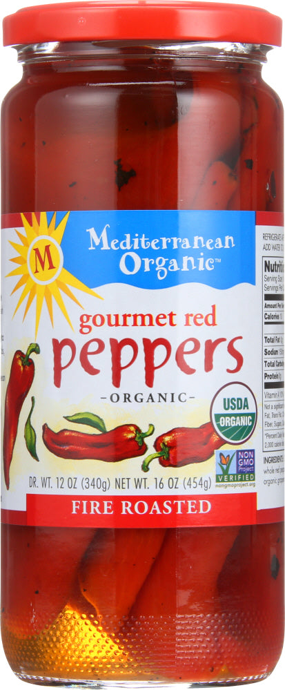 Mediterranean Organics: Gourmet Red Pepper Fire Roasted Organic, 16 Oz