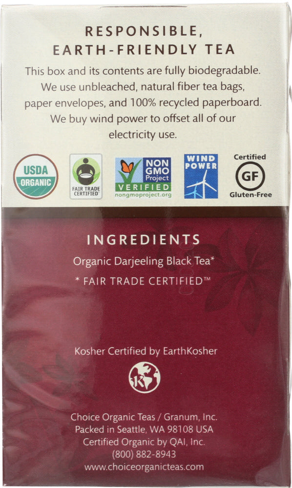 Choice Tea: Organic Tea Darjeeling Fair Trade Certified, 16 Bg