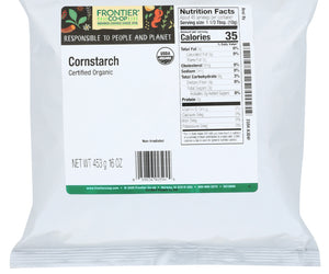 Frontier Herb: Organic Cornstarch, 16 Oz