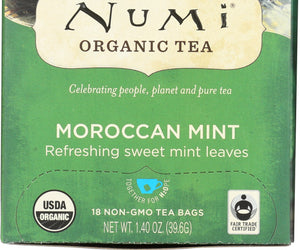 Numi Teas: Organic Moroccan Mint Herbal Tea, 18 Bg