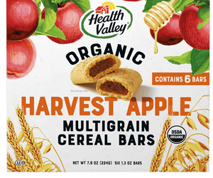 Health Valley: Organic Multigrain Cereal Bars Harvest Apple, 7.9 Oz - RubertOrganics
