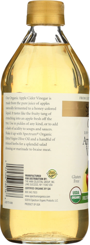 Spectrum Naturals: Vinegar Apple Cider Filtered, 16 Oz