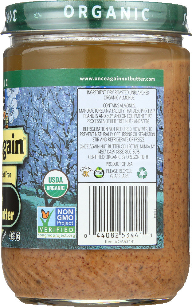 Once Again: Nut Butter Almond Smooth Organic, 16 Oz