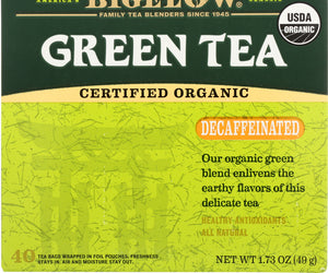 Bigelow: Organic Green Tea Decaf 40 Bags, 1.73 Oz