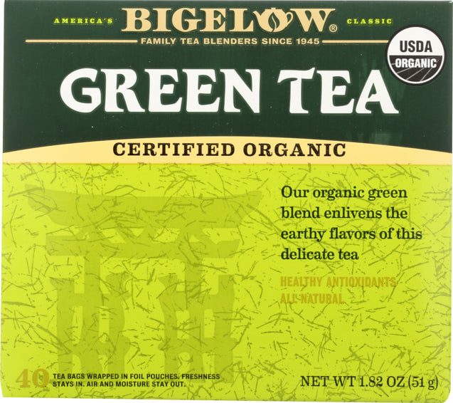 Bigelow: Green Tea Organic 40 Bags, 1.82 Oz