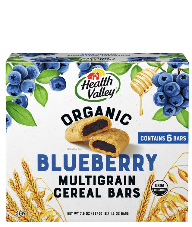 Health Valley: Organic Multigrain Cereal Bars Blueberry, 7.9 Oz - RubertOrganics