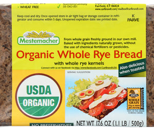 Mestemacher: Bread Whole Rye Organic, 17.6 Oz