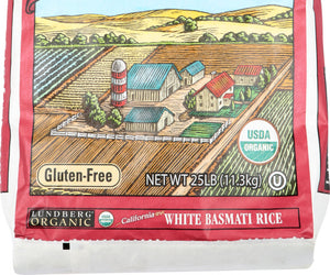 Lundberg: Rice White Basmati Organic, 25 Lb