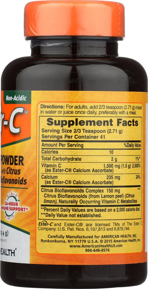 American Health: Ester C Powder Vegetarian Citrus Bioflavonoids, 4 Oz - RubertOrganics