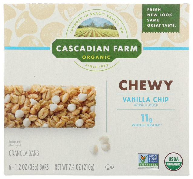 Cascadian Farm Organic: Chewy Vanilla Chip Granola Bar, 7.4 Oz - RubertOrganics