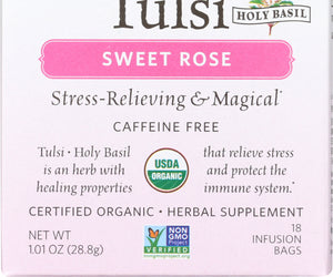 Organic India: Tea Tulsi Sweet Rose, 18 Bg