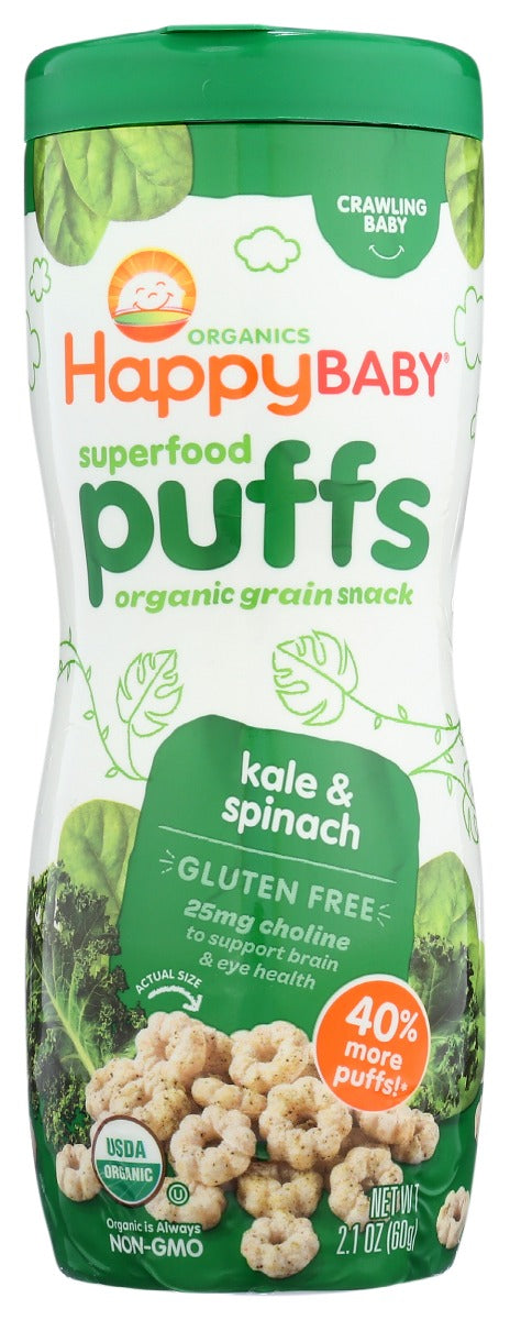 Happy Baby: Puff Kale & Spinach Organic, 2.1 Oz