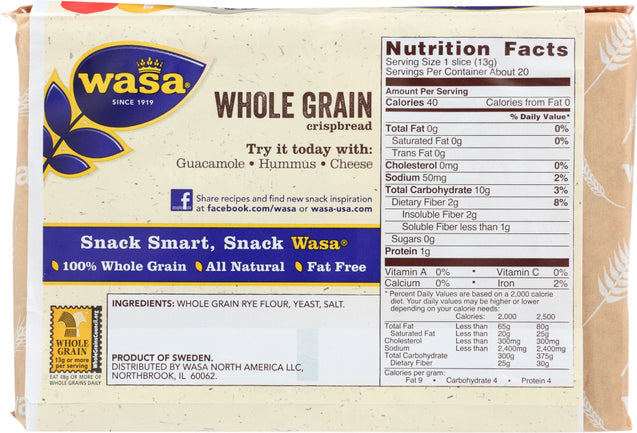 Wasa: Whole Grain Crispbread, 9.2 Oz