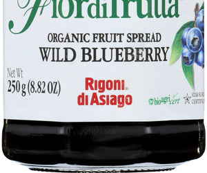 Rigoni: Fiordifrutta Organic Fruit Spread Wild Blueberry, 8.82 Oz