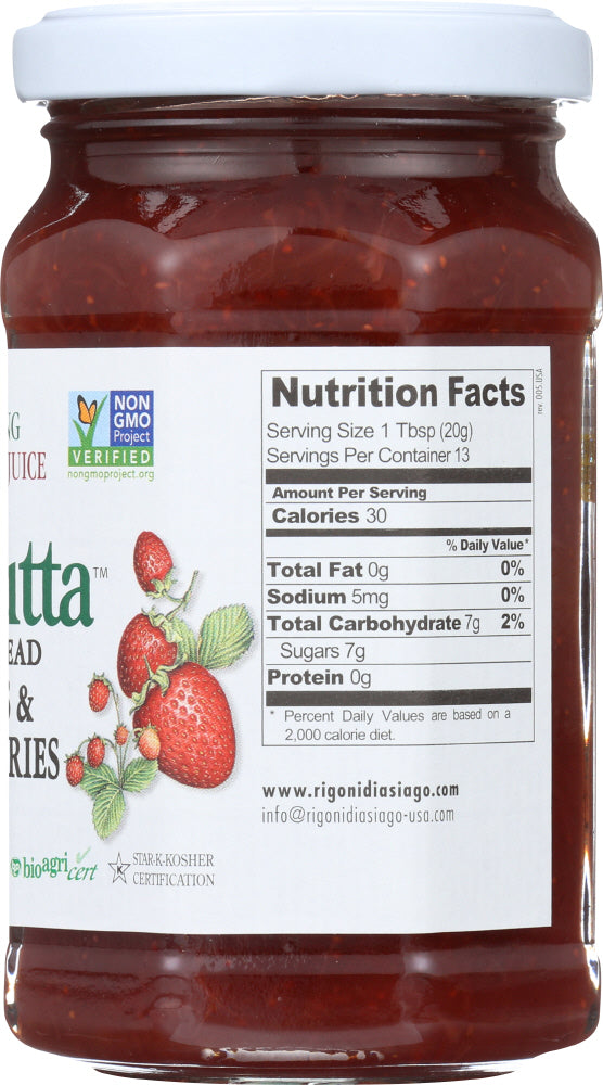 Rigoni: Fiordifrutta Organic Fruit Spread Strawberry, 8.82 Oz