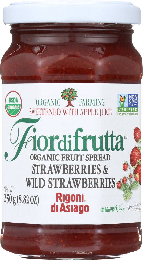 Rigoni: Fiordifrutta Organic Fruit Spread Strawberry, 8.82 Oz