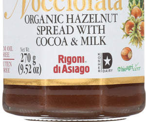 Rigoni: Nocciolata Organic Hazelnut Spread With Cocoa And Milk, 9.52 Oz