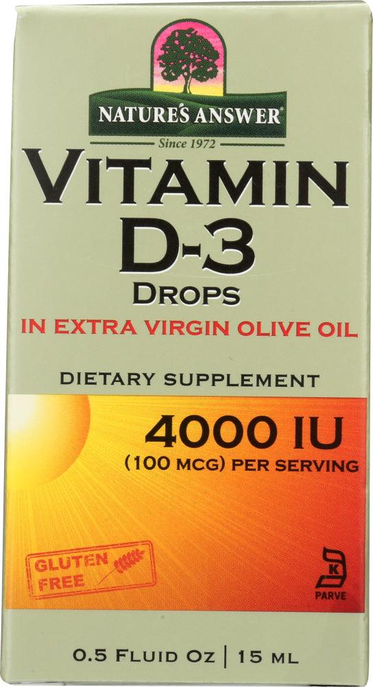 Natures Answer: Vitamin D-3 Drops 4000 Iu, 0.5 Fo - RubertOrganics